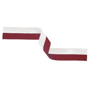 Standard 22mm Maroon& White Medal Ribbon