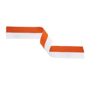 Standard 22mm Orange & White Medal Ribbon