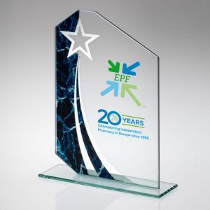 Blue Lapis Glass Award Series - Clolur Printed