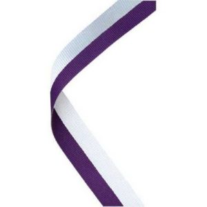Standard 22mm Medal Ribbon – Purple and white