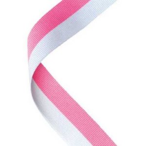 Standard 22mm Medal Ribbon – Pink and White