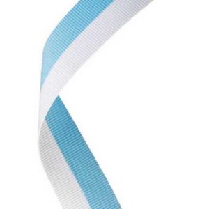 Standard 22mm Medal Ribbon – Baby Blue and White