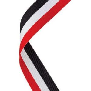 Standard 22mm Medal Ribbon – Red/White/Black