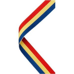 Standard 22mm Medal Ribbon – Red/Yellow/Blue